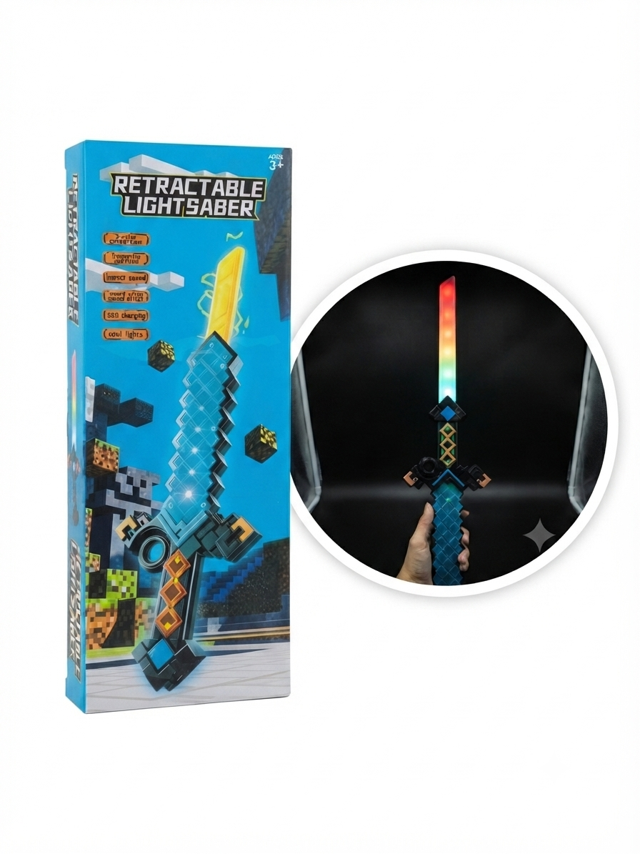 Espada retractable con luces-recargable 