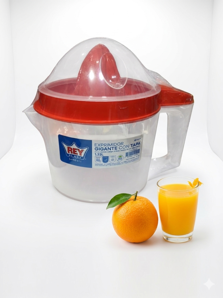 exprimidor gigante con tapa 1.33l Rey