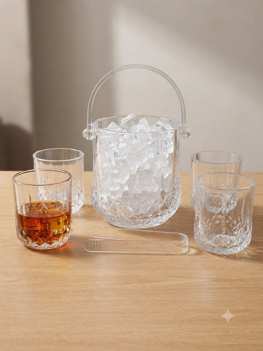 hielera con vasos  5 pcs 