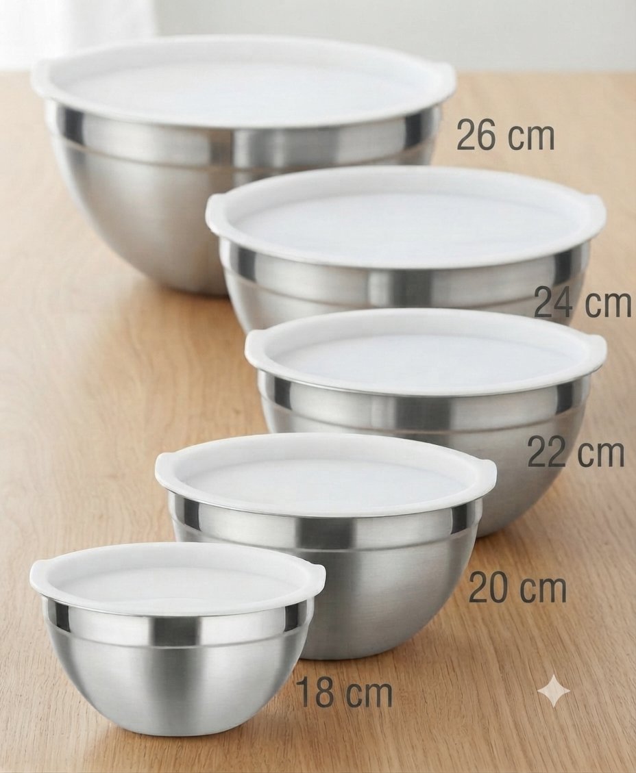 Salad Bowl 5 PC T/Blanco