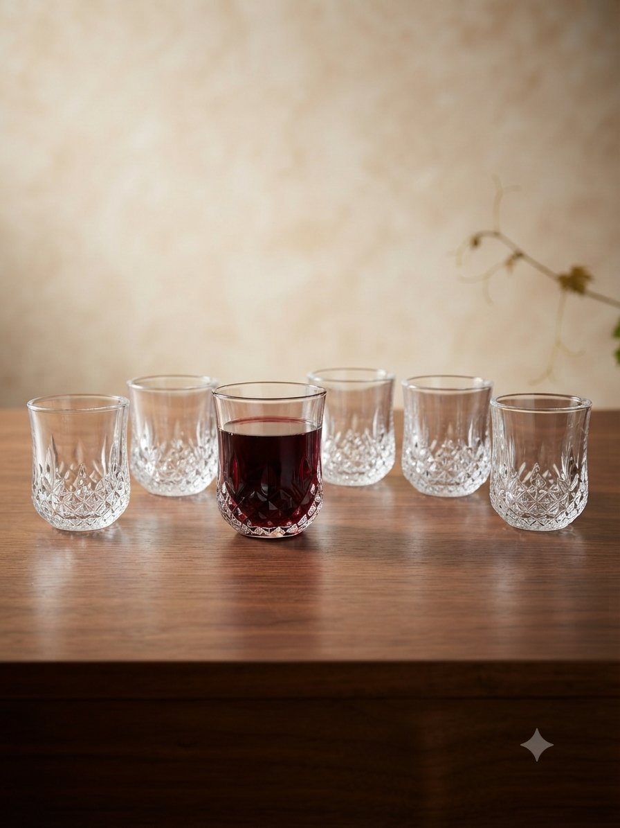 Vaso vino diamante yujing 6 pcs